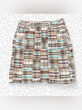 Jones New York Patchwork Plaid Skirt Size 4 w/ Functional Pockets
